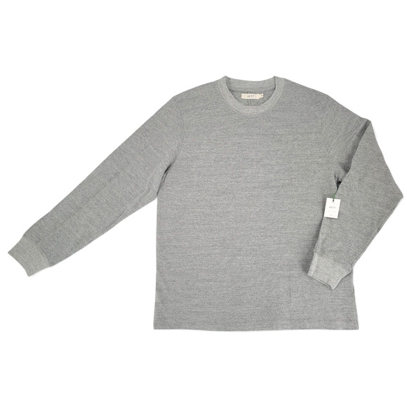 AE77 American Eagle Long Sleeve Crewneck Shirt Sz L Gray Textured Essential USA‎ - Picture 1 of 4